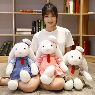 💗特惠💗可愛海軍草莓兔公仔 小兔子毛絨玩具 女孩睡覺布娃娃 玩偶 生日禮物