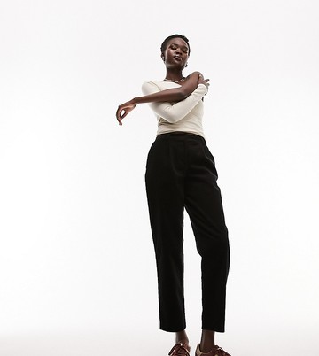 Topshop Tall cord peg trouser in black