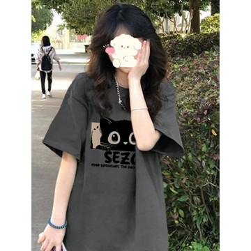 已售9642件💖赤道少女 純棉 T恤 短袖 短袖上衣 oversize 寬鬆顯瘦 ins 風衣服 字母印花 韓系 夏天