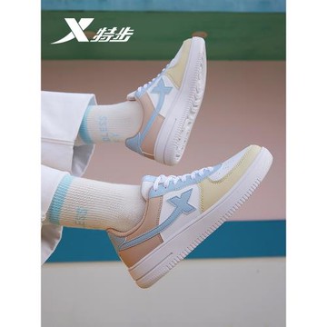 特步板鞋女空軍一號2025夏季運動鞋官方休閑鞋平板鞋情侶小白鞋子