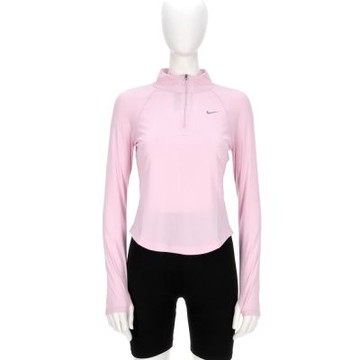 Nike Tempo Swsh Hbr Df Hz 女款 粉色 立領 拉鍊 半開襟 運動 長袖 HV2843-663