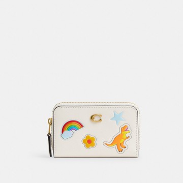 ESSENTIAL 小型貼紙印花拉鍊皮夾