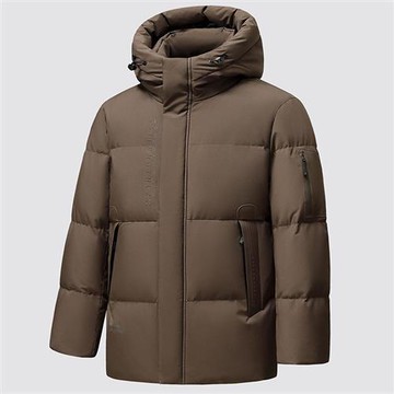 【米蘭精品】現貨+預購 頂級真羽絨外套90%鴨絨羽絨衣秋冬外套上衣大碼休閒男裝-連帽加厚麵包服3色74mt63