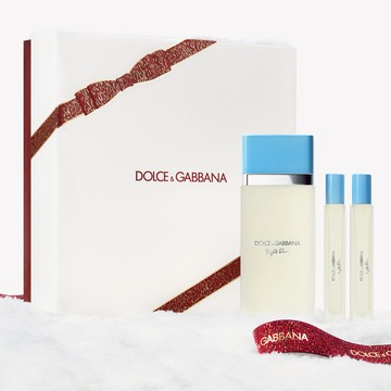【Dolce & Gabbana】淺藍女性淡香水50ml 紅絲絨禮盒(送禮首選)
