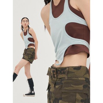 (免運)Oink oink | 原創辣妹鏤空吊帶背心兩件套 造型感 可分開搭配