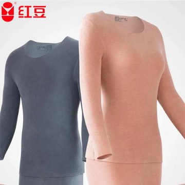紅豆居家無痕德絨自發熱保暖內衣紅豆絨中厚男女秋衣秋褲冬季套裝