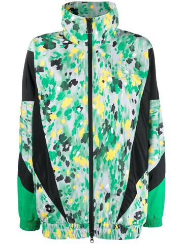 adidas by Stella McCartney - speckled zip-up track jacket - women - Recycled Polyester - 2XS - Green