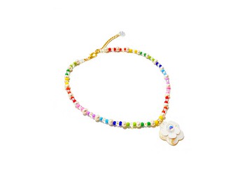 珍珠貝殼石吊咀彩色頸鍊