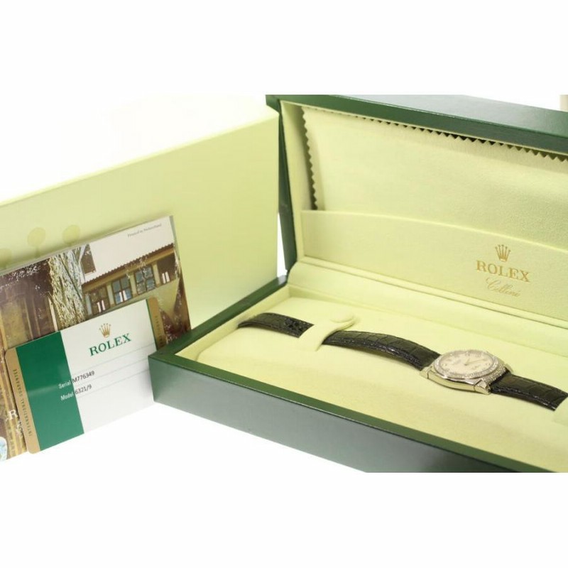 極美品☆箱・保【ROLEX】ロレックス チェリーニ K18WG ダイヤベゼル 