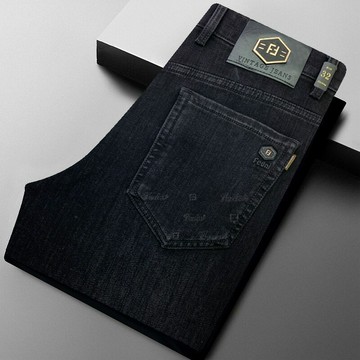 秋冬牛仔褲男款寬松直筒商務休閑彈力中年男裝百搭潮流厚款長褲子鑫弘-衣錦男裝