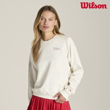 【Wilson威爾森】Classic Crew Sndf/Varsity Red/Blue Quartz 女款 服飾 大學T 白色 WW00562W002005
