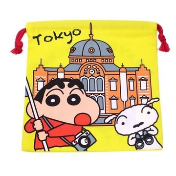 【震撼精品百貨】蠟筆小新_Crayon Shin-chan~日本鐵道系列棉質縮口袋/收納袋-東京車站#29862