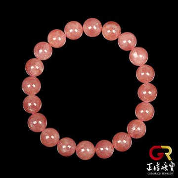 【正佳珠寶】阿根廷紅紋 頂級透體紅紋 9.4-9.8mm 紅紋石手珠｜日本彈力繩