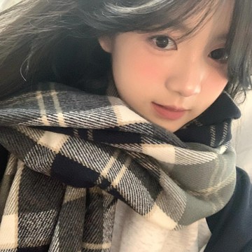 免運🔮2025新款格子圍巾女韓係氛圍感冬季保暖可愛百搭情侶學院風圍脖保暖圍巾 披肩 圍巾 脖圍 防寒 披肩  圍脖