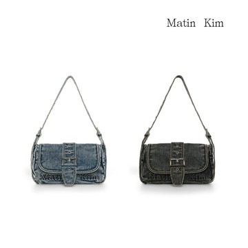 【MATIN KIM】MATIN水洗丹寧翻蓋肩背包 雙色 官方直營