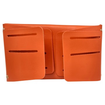 小綠豆居家百貨 北歐風金邊皮質收納盒 23x14x13cm  金邊橘  1個