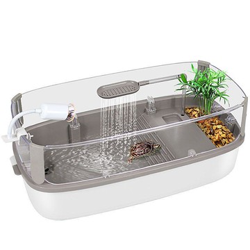 烏龜缸帶曬臺爬坡飼養箱家用客廳別墅造景生態小型魚缸養龜巴西龜