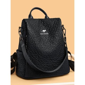 玫瑰袋鼠真皮女高級感旅行雙肩包