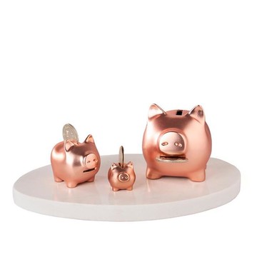 Goldenpig 招財金豬 大豬小豬落御盤 霧玫瑰金