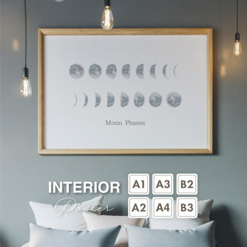 月 Moon Phases モノクロ 満月 三日月 インテリア アート