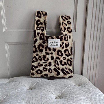 Mini 小提包/ 厚針織/Panther Brown-獵豹棕