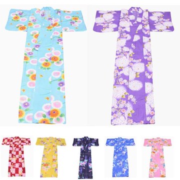 出口日本純棉梭織印花棉布 日式和服浴衣浴袍睡袍和風長袍8-1