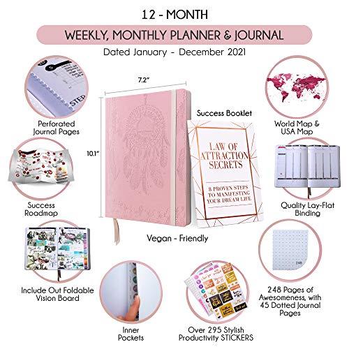 Law of Attraction Planner 2021 デラックス ウィークリー マンスリー プランナー 生産性と幸福を向上させる12ヶ月の