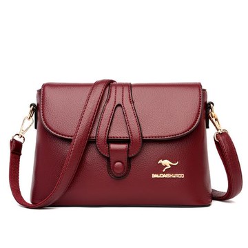 袋鼠專柜真皮小包包女2025新款潮韓版百搭媽媽單肩斜挎時尚小方包