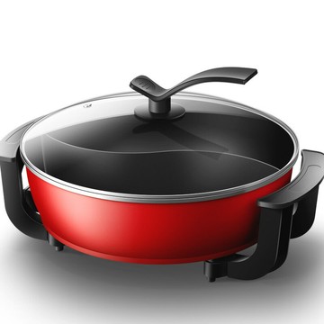 外貿電火鍋鴛鴦鍋雙管加熱麥飯石電熱鍋家用大功率電煮鍋批發【北歐家居生活】