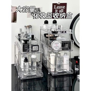透明化妝品收納盒桌面梳妝臺香水口紅多層置物架浴室護膚品整理盒