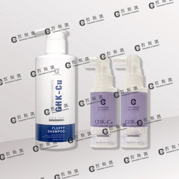 【皙斯凱】熱銷品_GHK-Cu藍銅頭皮平衡組-洗髮精250ml-健髮噴霧60ml(200ppm)(花漾版)