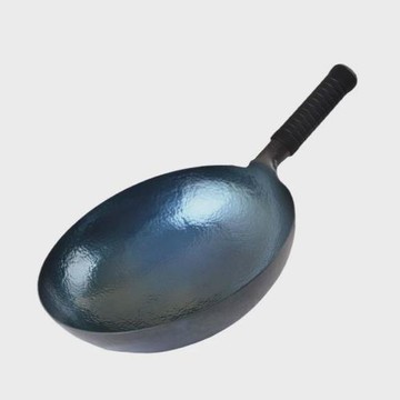 批發章丘鐵鍋無涂層手工鍛造魚鱗鍋家用燃氣炒鍋平底不粘鍋免開鍋