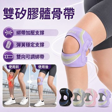 🎯【髕骨帶/護膝帶】雙矽膠防滑運動護膝 彈力透氣舒適 可調節尺寸 男女通用 膝蓋支撐 跑步健身登山籃球適用