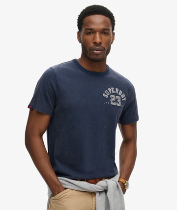 Superdry Men's Men's Vintage Athletic Short Sleeve T-shirt Navy / Rich Navy - Size: M