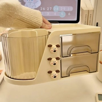 ✨新年促銷☜桃園出貨✨360旋轉筆筒收納盒簡約ins高顏值大容量學生宿舍抽屜式桌面收納盒