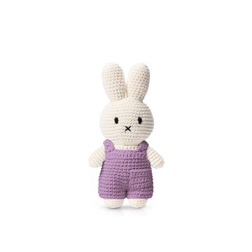 荷蘭Miffy米飛兔【miffy淺紫吊帶褲】純棉手工編織鉤針玩偶娃娃