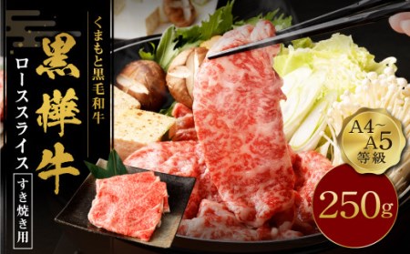 くまもと黒毛和牛 黒樺牛 A4~A5等級 ローススライス すき焼き用 250g 国産 九州 熊本県産 冷凍