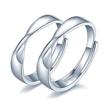 520情侶韓版時尚莫比烏斯情侶戒指男女對戒簡約扭紋活口開口指環