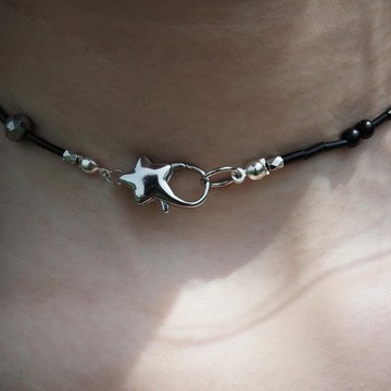 はる-星型扣環自編蝴蝶結項鍊
