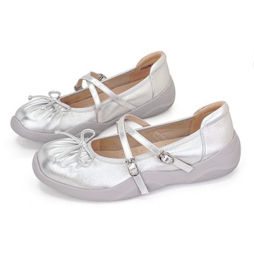 Silvio 漫舞芭蕾羊皮雙帶平底瑪莉珍鞋