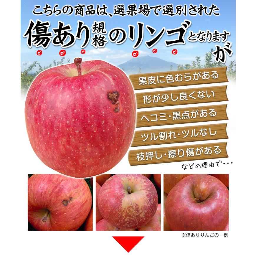 りんご 約20kg 青森産 傷あり 美味しいサンふじ 木箱入り ご家庭用 送料無料 食品