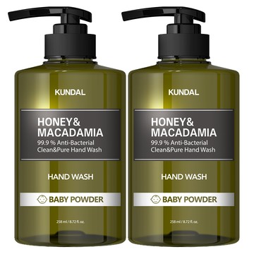KUNDAL 昆黛爾 蜂蜜澳洲堅果香氛洗手乳 Baby Powder  258ml  2瓶