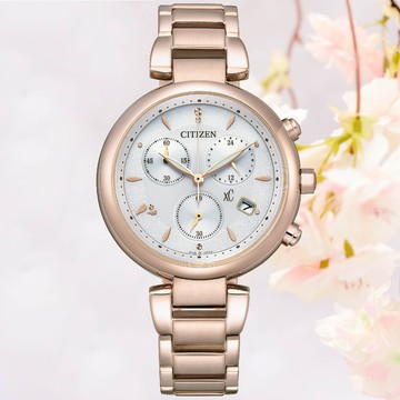 CITIZEN星辰 xC系列 亞洲限定 光動能計時腕錶 35mm/FB1456-65A