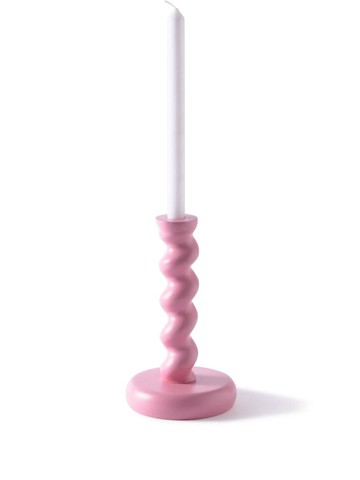 POLSPOTTEN - Twister candle holder (24 cm) - unisex - Aluminium - One Size - Pink