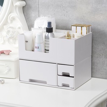 化妝品收納盒桌面抽屜式梳妝臺化妝盒子塑料口紅護膚品整理置物架