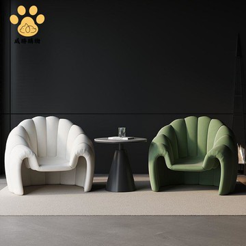 創意單人布藝沙發  家用小戶型 客廳陽臺休閑椅 美容院民宿接待 洽談椅ws9051