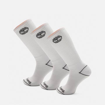 TIMBERLAND 中筒襪 3入組 白 A6BBY100