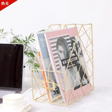 北歐桌面書架辦公室書本書籍文件夾收納框檔案儲物盒子墻上置物架