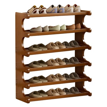 小麥購物 簡約多層置物鞋架 L1449 60 x 20 x 83cm 6層  茶色  1個