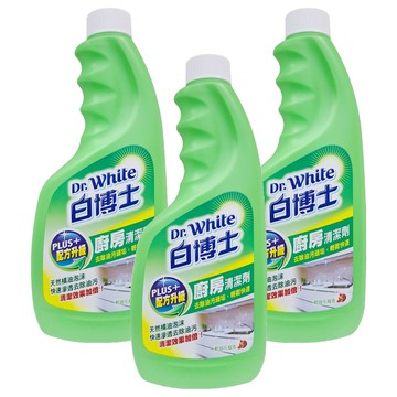 白博士 廚房PLUS清潔劑 補充瓶 去除油污  600g  3瓶